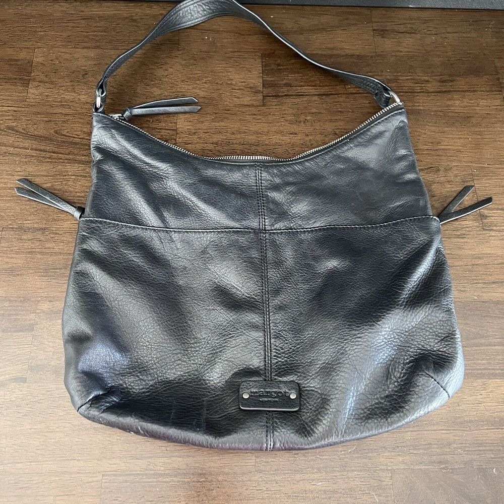 Margot Black‎ Leather Slouchy Hobo Shoulder Purse Handbag